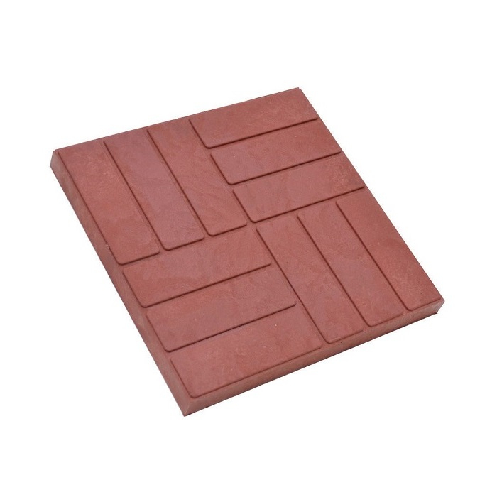 Тротуарная плитка Паркет 500x500x50 красная