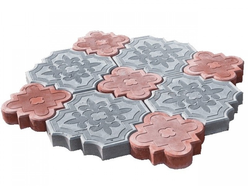 Тротуарная плитка Гжель — серая и красная