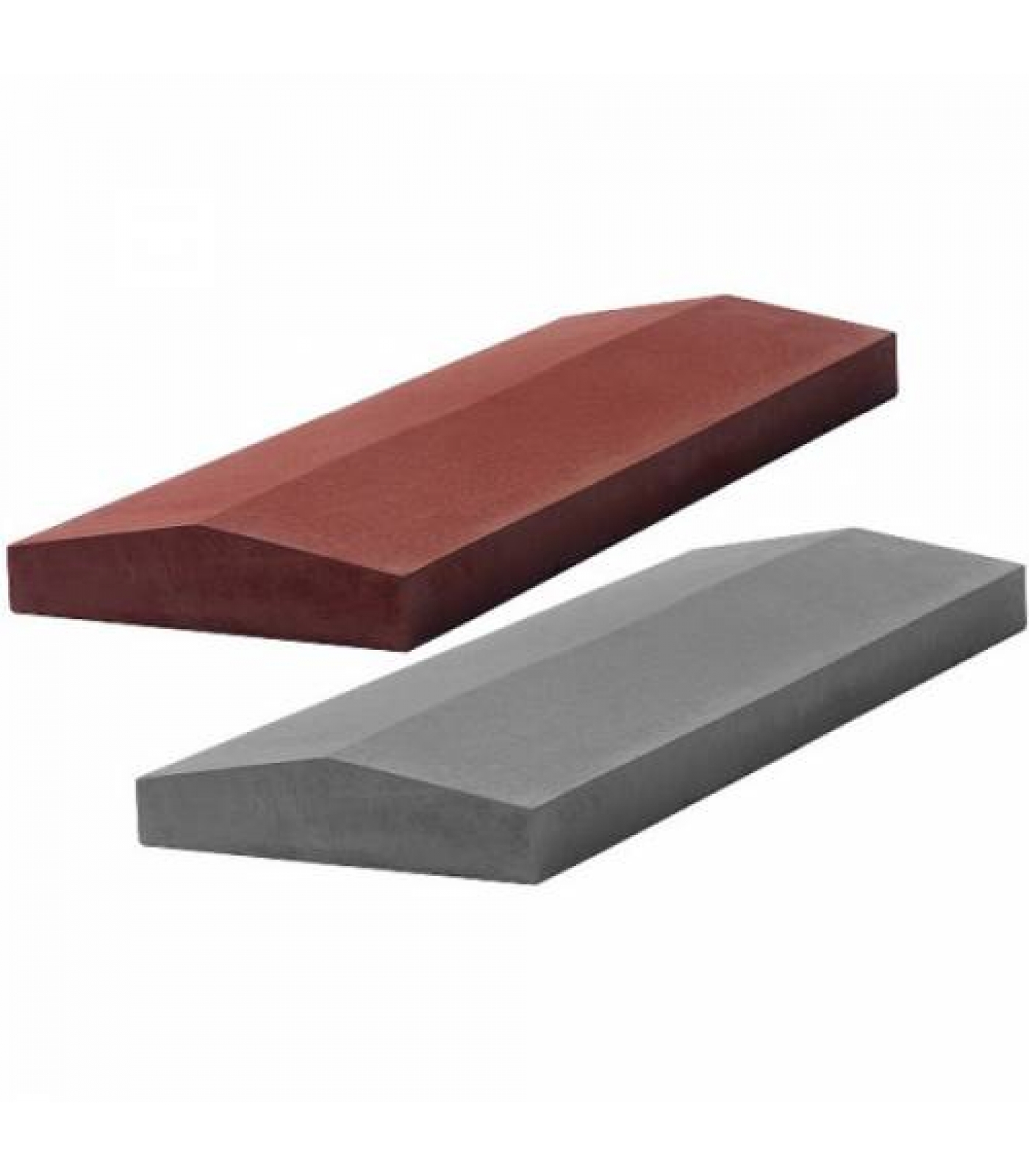 Крышка бетонная на забор — серая и красная